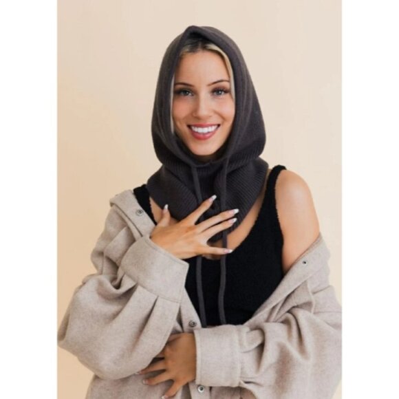 Balaclava Headwarmer w/ Drawstring Grey - Picture 1 of 1